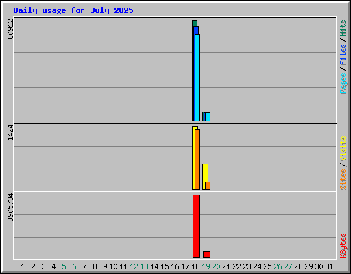 Daily usage for July 2025