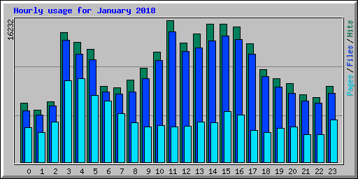 Hourly usage for January 2018