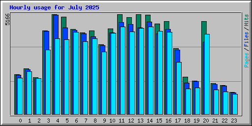 Hourly usage for July 2025