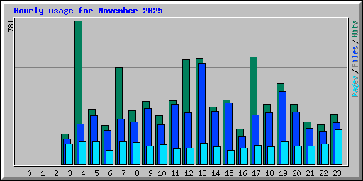 Hourly usage for November 2025
